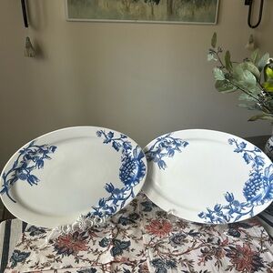 Biltmore Blue & White Toile Serving Platters